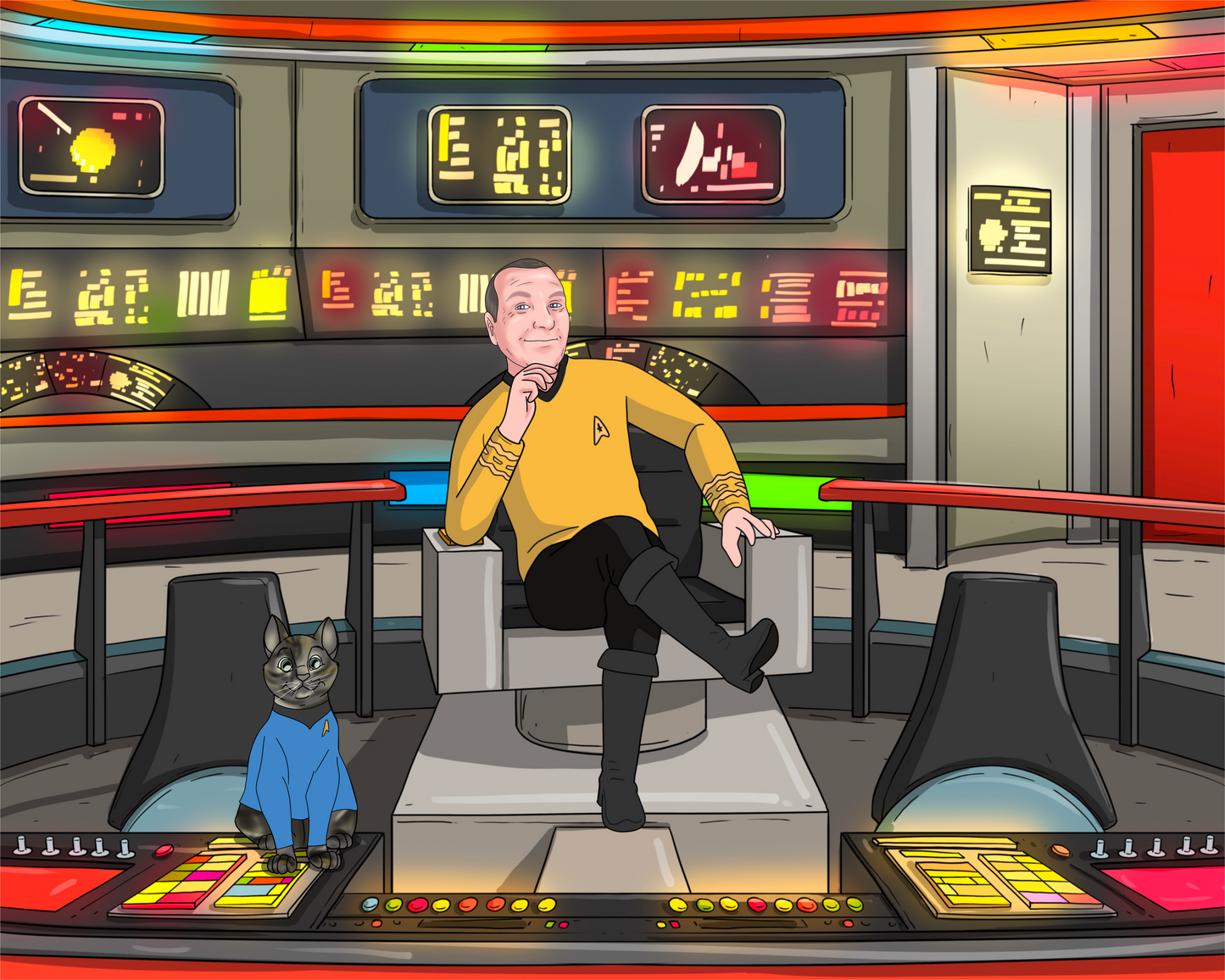 Custom Starship Crew Member Portrait – Personalized Trekkie Art