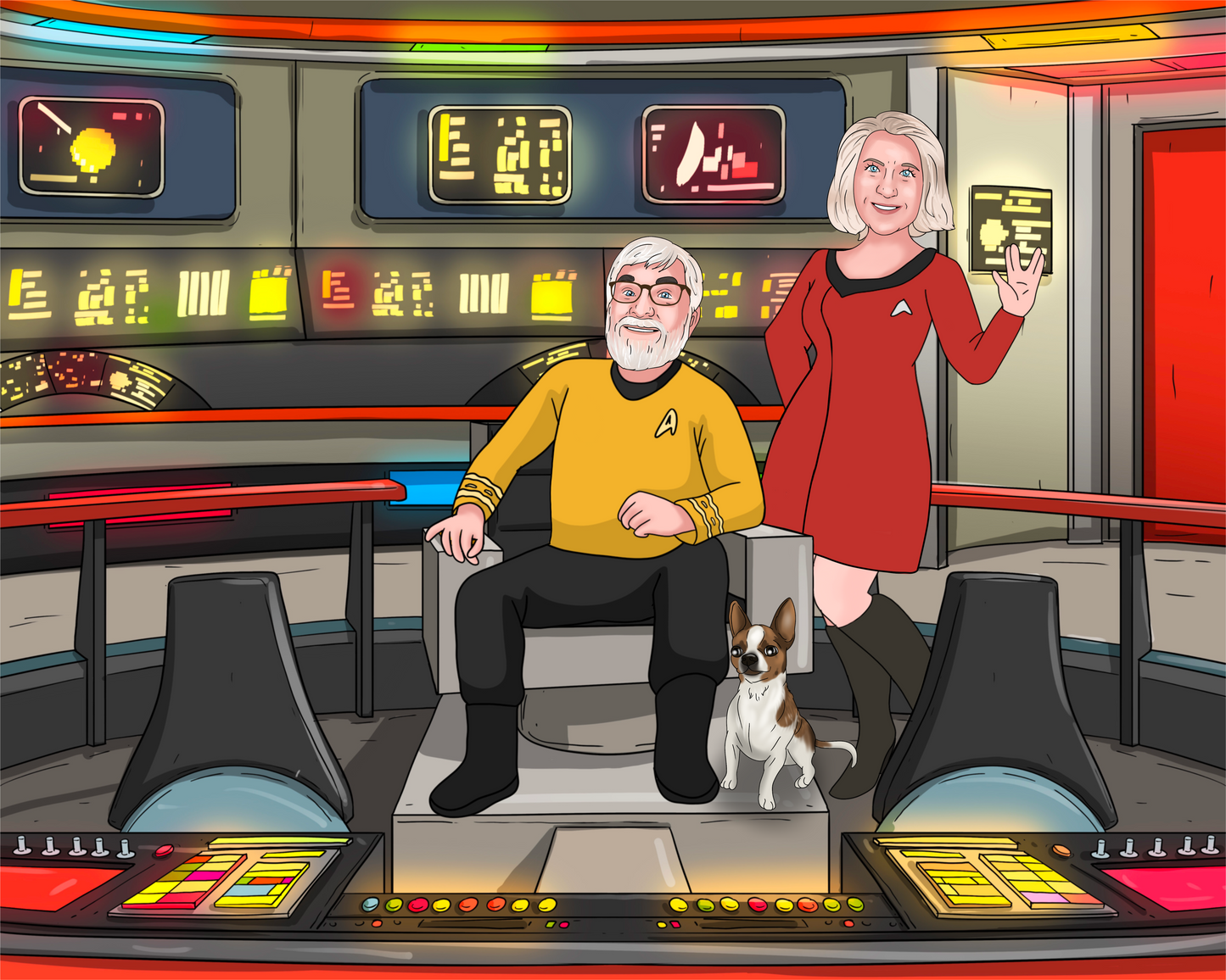 Custom Starship Crew Member Portrait – Personalized Trekkie Art