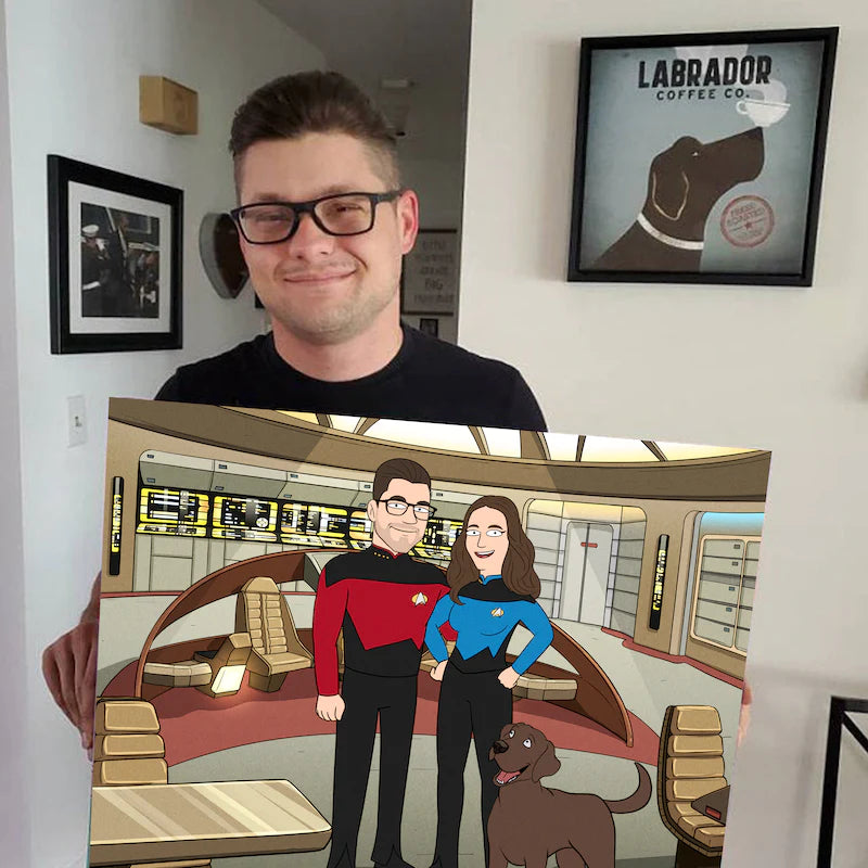 Custom Starship Crew Member Portrait – Personalized Trekkie Art