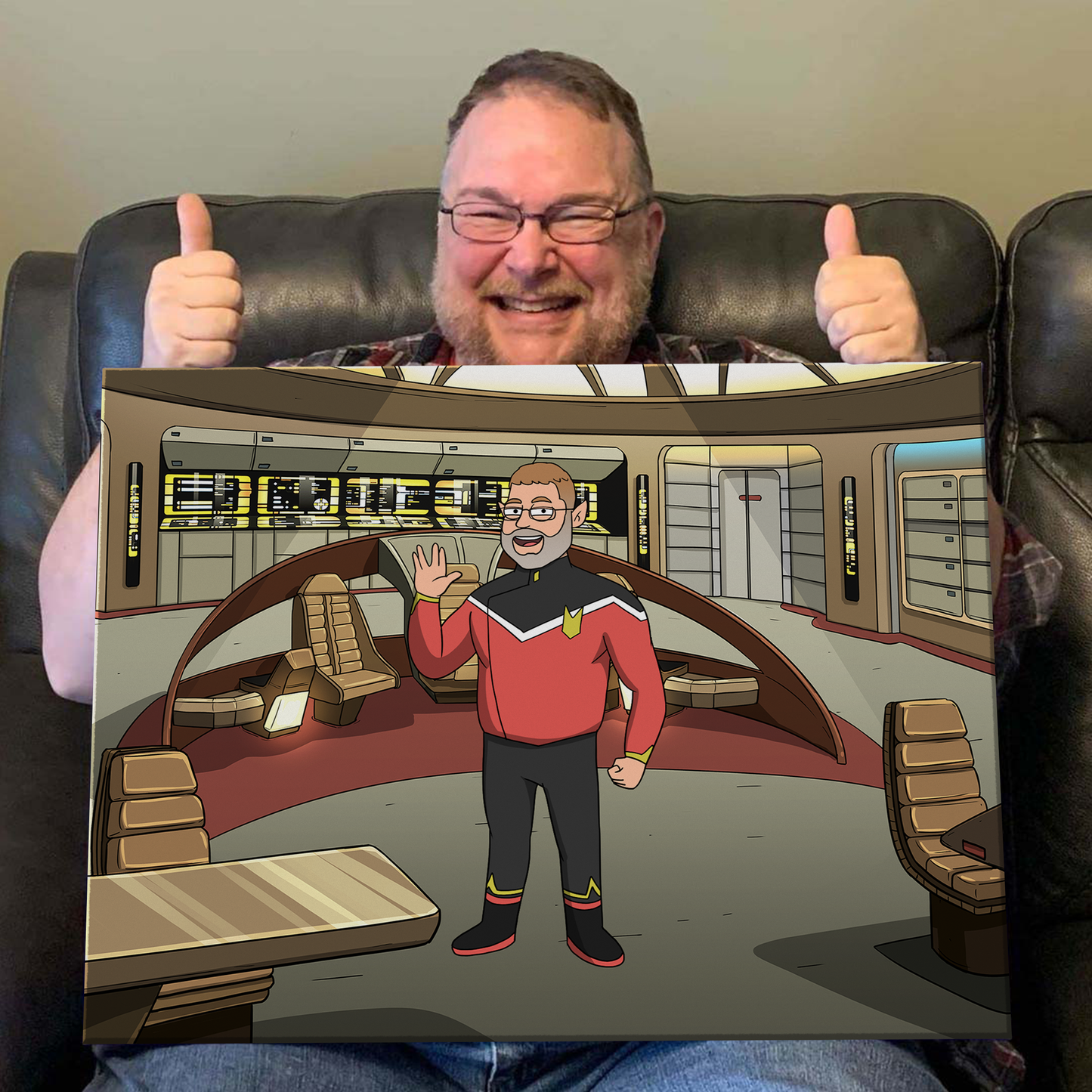 Custom Starship Crew Member Portrait – Personalized Trekkie Art