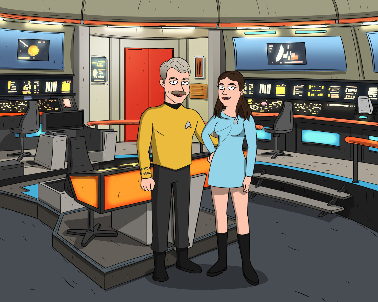 Custom Starship Crew Member Portrait – Personalized Trekkie Art