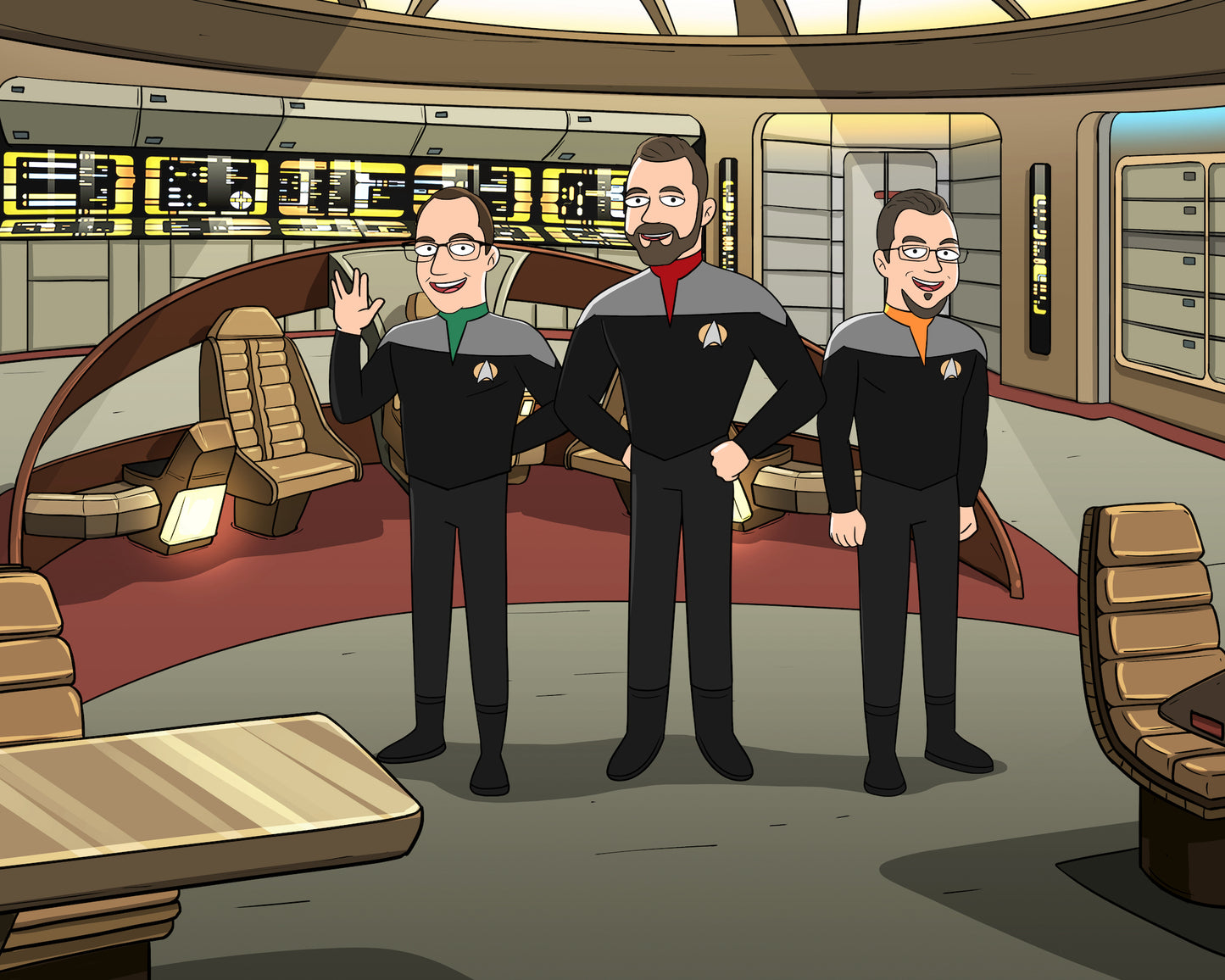 Custom Starship Crew Member Portrait – Personalized Trekkie Art