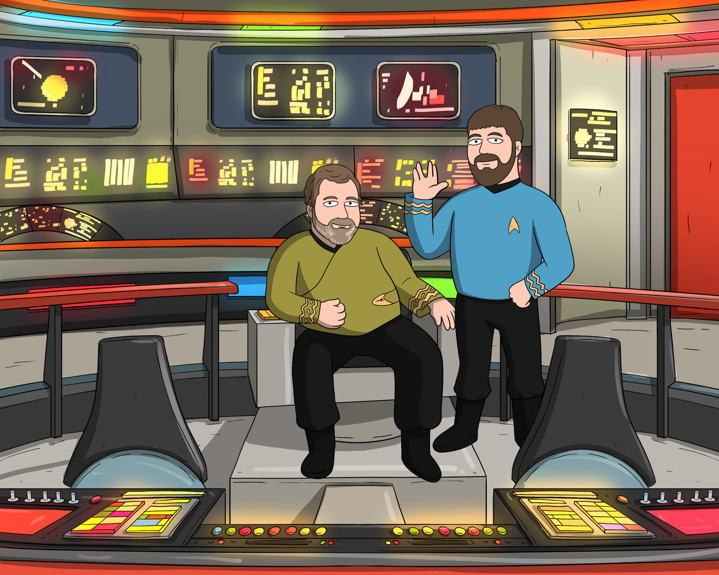 Custom Starship Crew Member Portrait – Personalized Trekkie Art