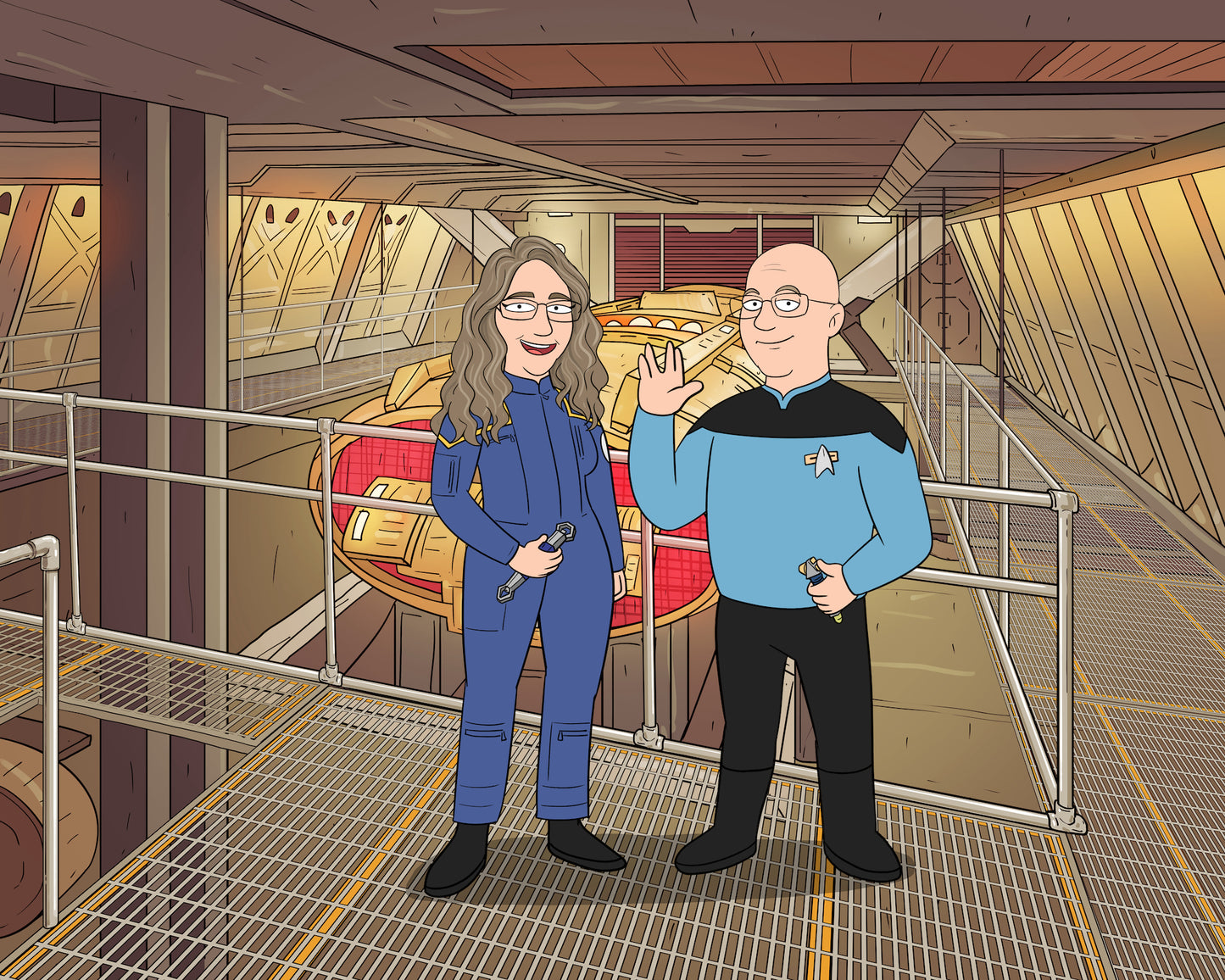 Custom Starship Crew Member Portrait – Personalized Trekkie Art
