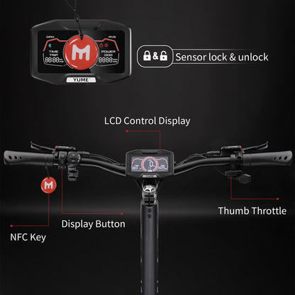 M YUME SCOOTER Hawk Dual Motor Electric Scooters for Adults 2400W 43MPH 43Miles Long Rang E-Scooter