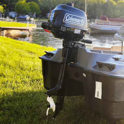 Coleman Powersports 5 HP 4 Stroke Outboard Boat Motor with Easy Pull Start F5BMS