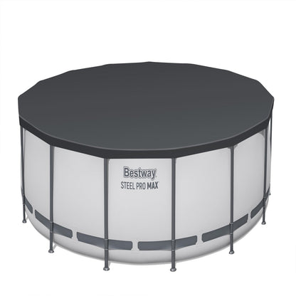 Bestway Steel Pro MAX 10 Foot x 30 Inch Round Metal Frame Above Ground Outdoor Backyard Swimming Pool Set with 330 GPH Filter Pump