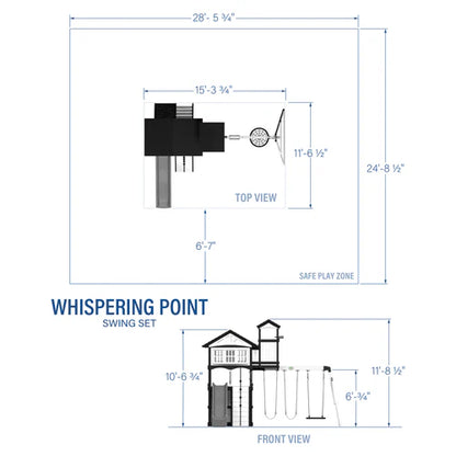 Whispering Point Outdoor Wooden Swing Set with Shipping & Assembly Included
