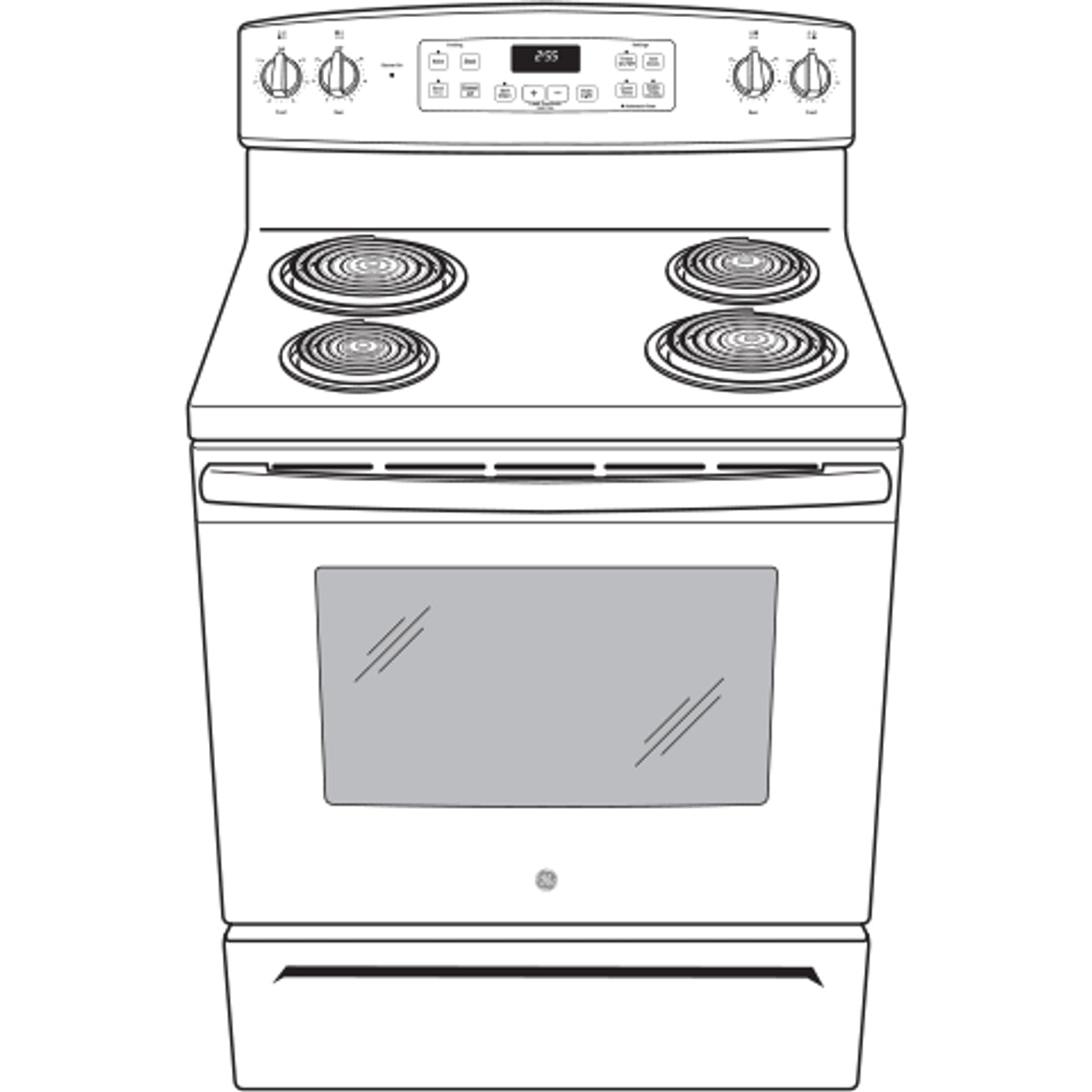 GE 30″ Freestanding Electric Range JB256DMBB