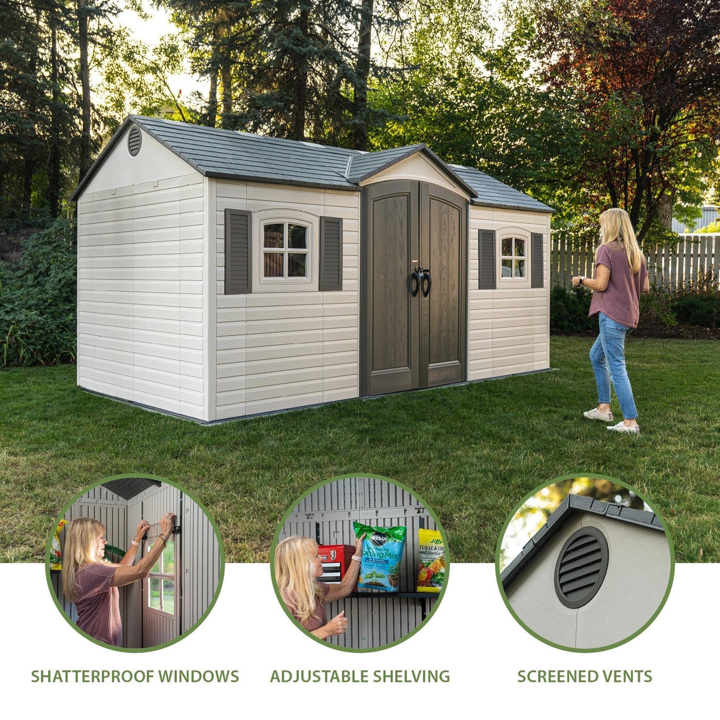 Lifetime 15′ x 8′ Outdoor Storage Shed
