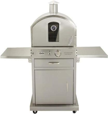 Summerset ‘The Oven’ Outdoor Freestanding Large Capacity Gas Oven with Pizza Stone, Smoker Box and Mobile Cart, 304 Stainless Steel Construction, Natural Gas