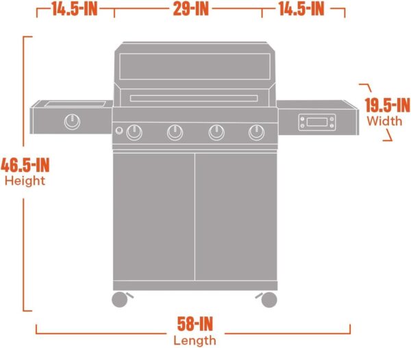 Monument Grills Denali 425 Black Smart Tech Propane Gas Grill