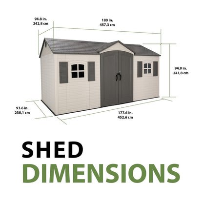 Lifetime 15′ x 8′ Outdoor Storage Shed