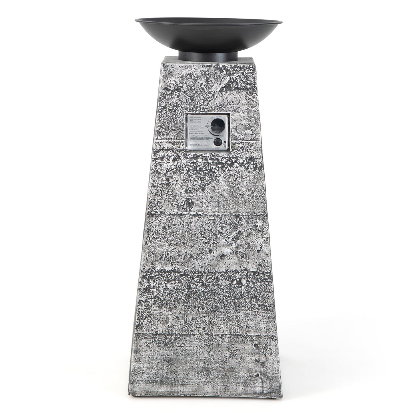 Costway 48 Inch Propane Fire Bowl Column with Lava Rocks and PVC Cover