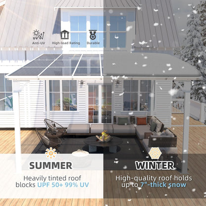 Aecojoy 12 ft x 12 ft White Aluminum Pergola with Canopy