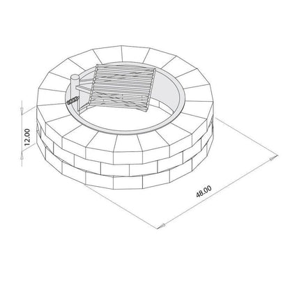 Necessories Wood Burning Fire Pit Kit 48″ w/ Cooking Grate, Concrete in Santa Fe