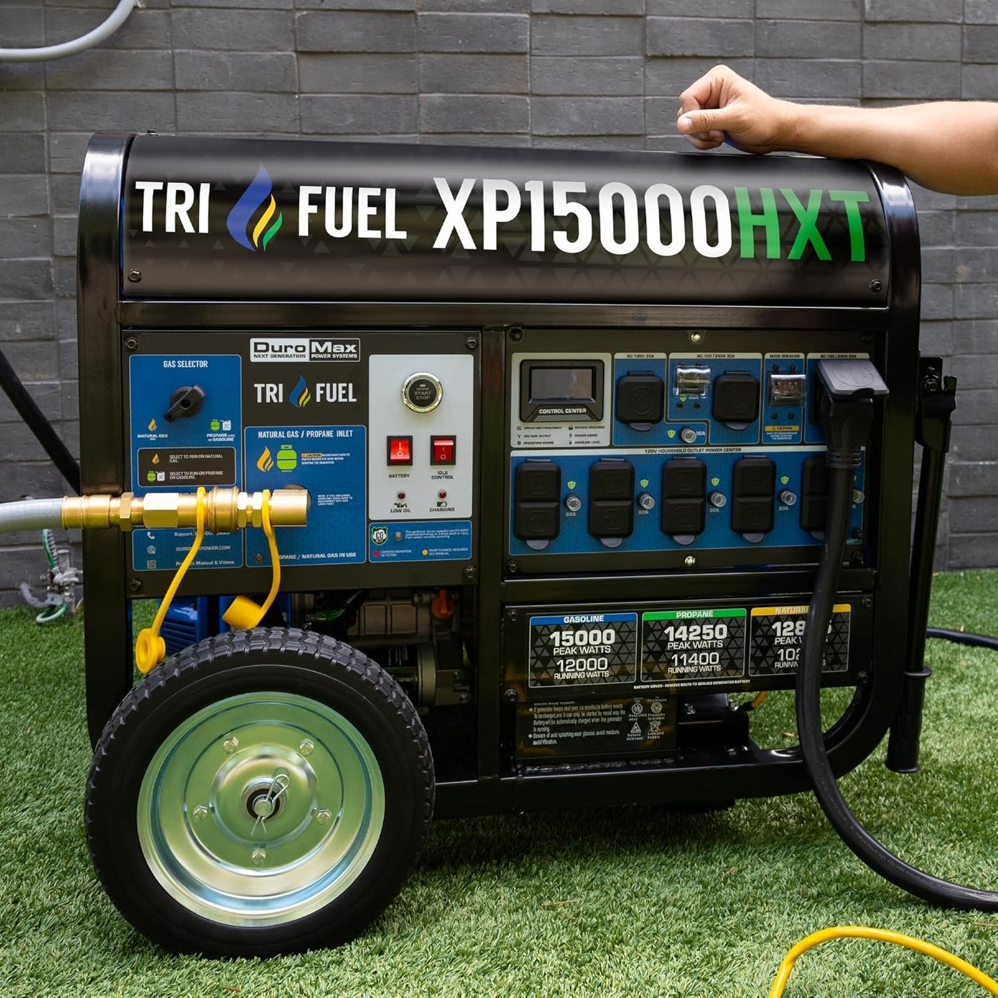 DuroMax 15,000-Watt Tri-Fuel Portable Generator XP15000HXT