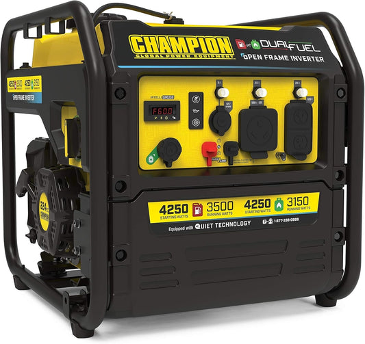 Champion 4250-Watt Dual Fuel RV Ready Open Frame Inverter Generator