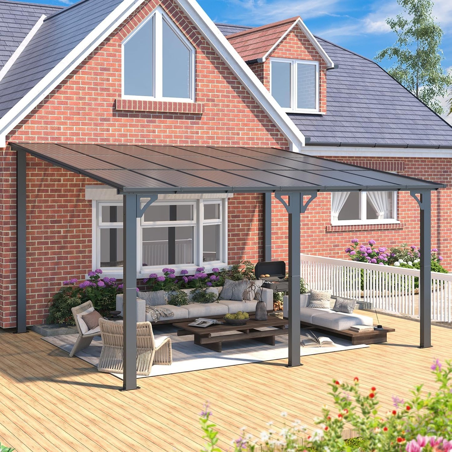Aecojoy 14×12 ft Aluminum Pergola with Canopy