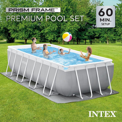 Intex Prism Frame 16′ x 8′ x 42′ Rectangular Above Ground Pool Set