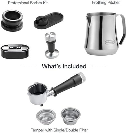 De’Longhi La Specialista Arte Evo Espresso Machine – Compact Cold Brew Coffee Maker with Grinder, Milk Steam Wand/Frother & Tamping Tools – Home Barista Kit for Lattes, Cappuccinos, Iced Coffee