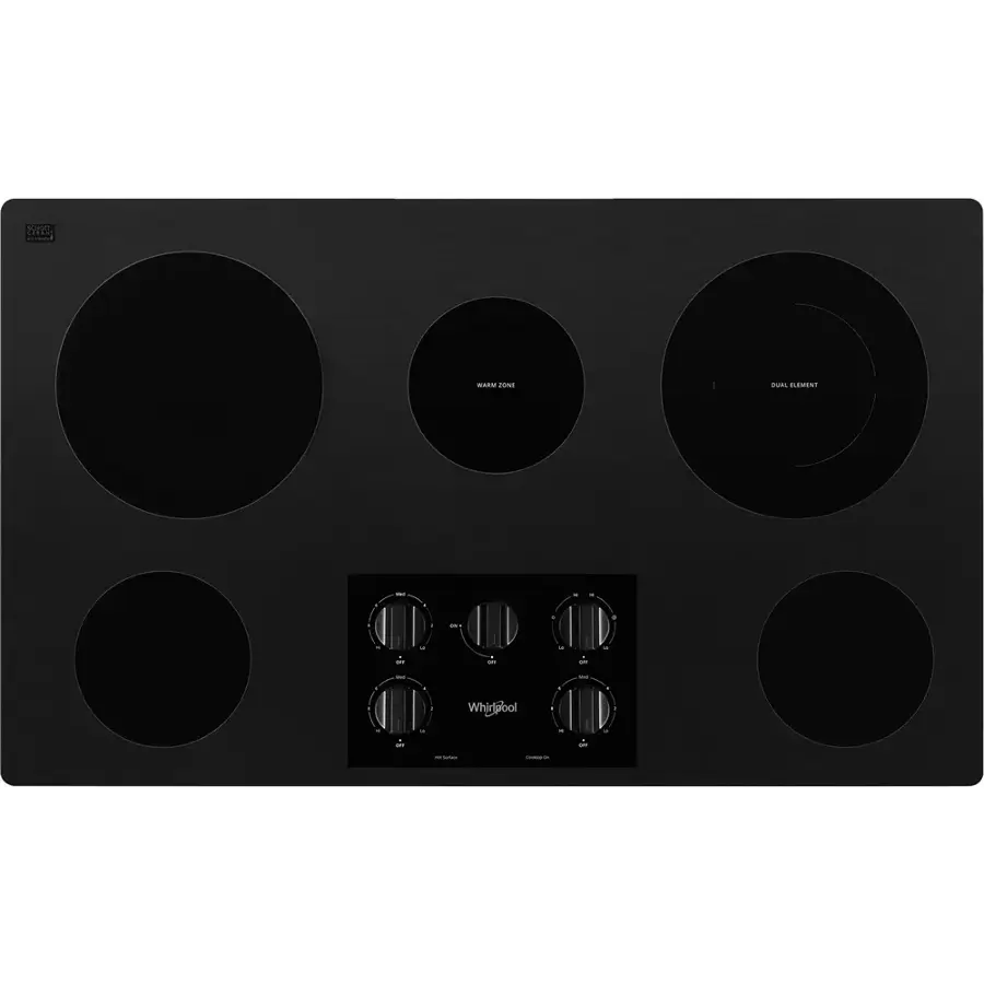 Whirlpool 36-Inch Electric Ceramic Glass Cooktop WCE55US6HB